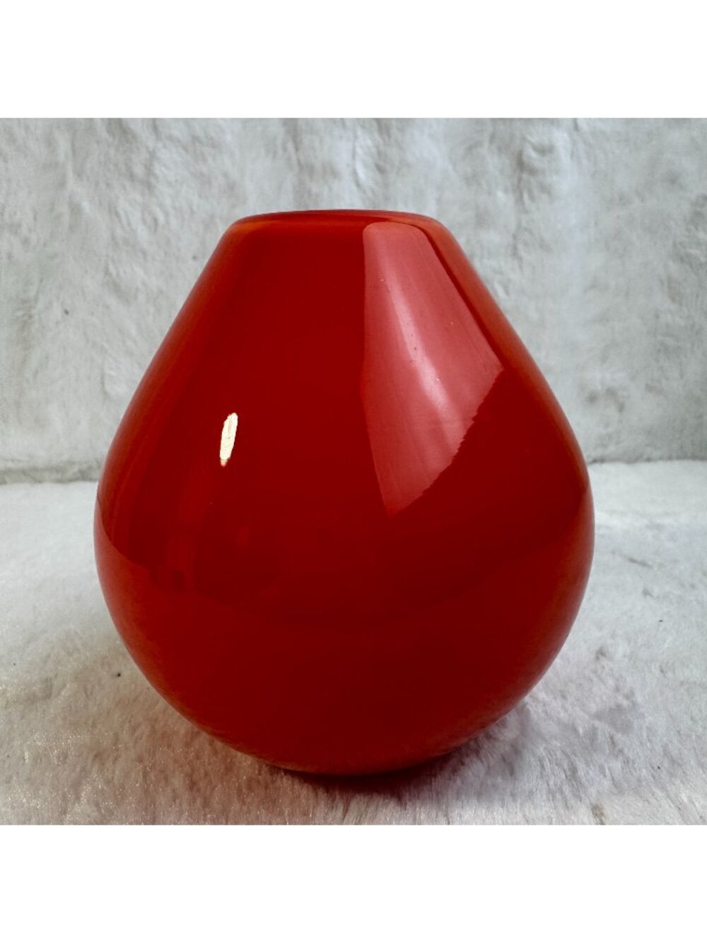 Crate & Barrel Tandle Collection Tangerine Glass Vase 4.5" Modern Home Decor